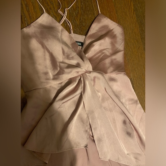 Express fairycore polyester pink cami blouse with open effect and straps - Picture 4 of 7